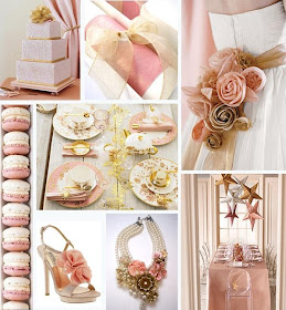 decoração casamento rosa e dourado