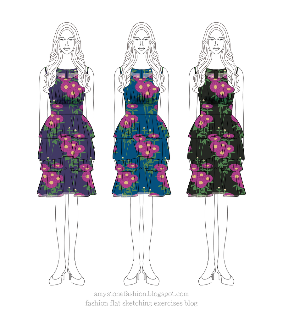 Daisies Print Dresses Drawing