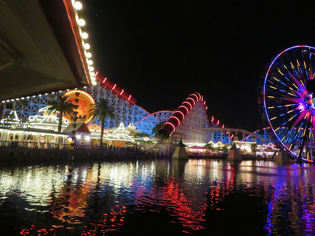 Pixar Pier From Lamplight Lounge at Night Disney California Adventure