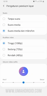 Pengaturan Perekam Layar Samsung