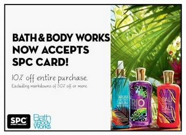 SPC Bath and Body Works save 10% off