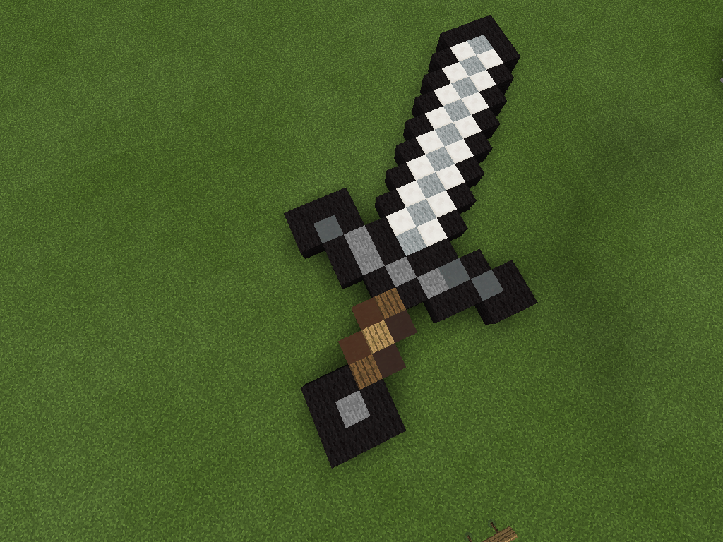 Minecraft Pocket Edition Builds Diamond Shovel And Iron Sword Pixelart 0 15 0