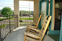 Rocking chairs on private balconies