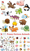 VectorFunny Cartoon Animals in Vector 3 AI . TIFF . 13 Mb (aafncrtanmls )