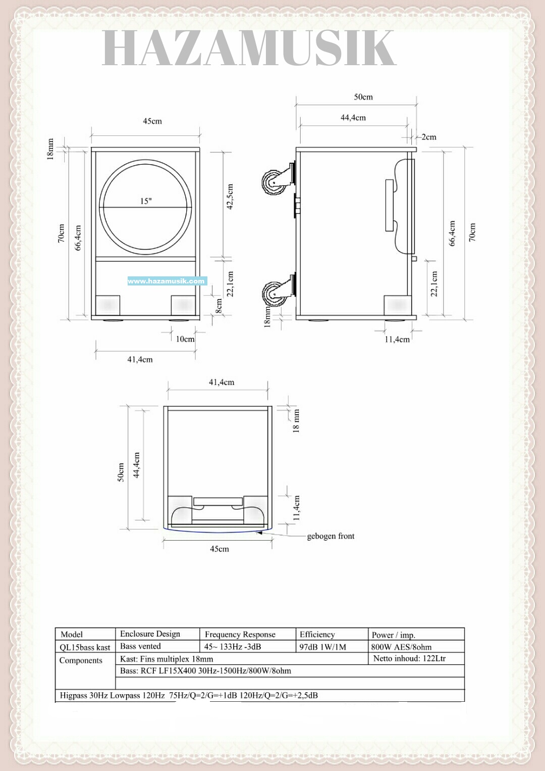 SKEMA BOX SPEAKER SUBWOOFER 15INCH SINGLE UNTU LAPANGAN 