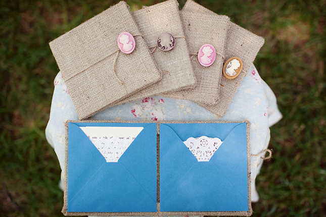 Menu with Burlap Wrap White Burlap Invitation Burlap Cameo Invitation