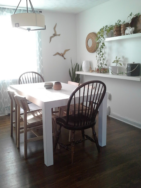 dining room updates ikea Skogsta chairs