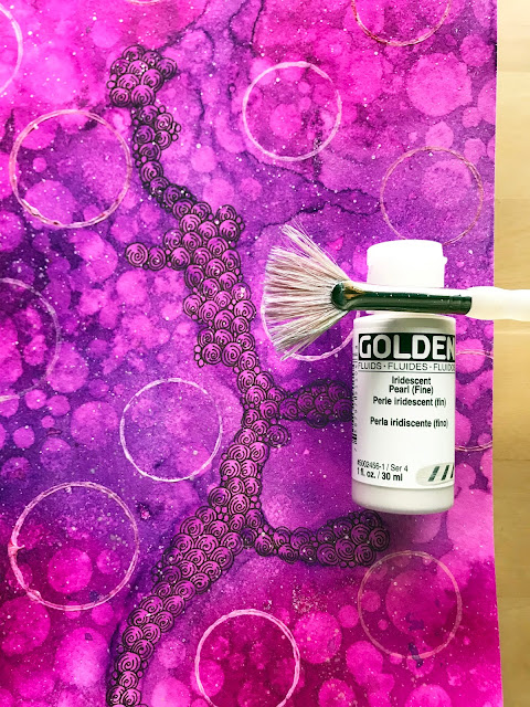 add a little iridescent sparkle with Golden acrylics 