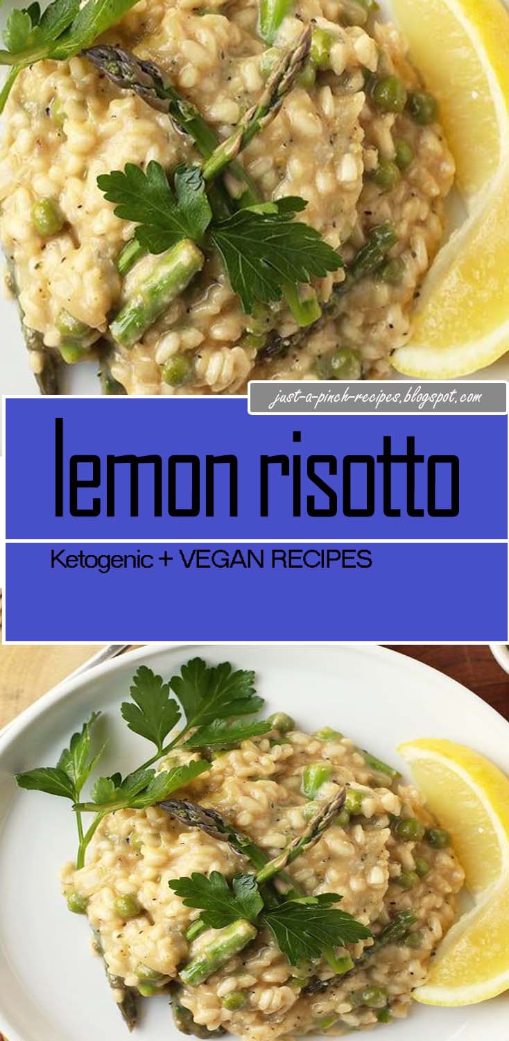 Spring is here! Enjoy the early spring vegetables in this lemon risotto with asparagus and peas. Vegan and Gluten-free! #veganrisotto #mydarlingvegan#keto #vegan #lowcarb