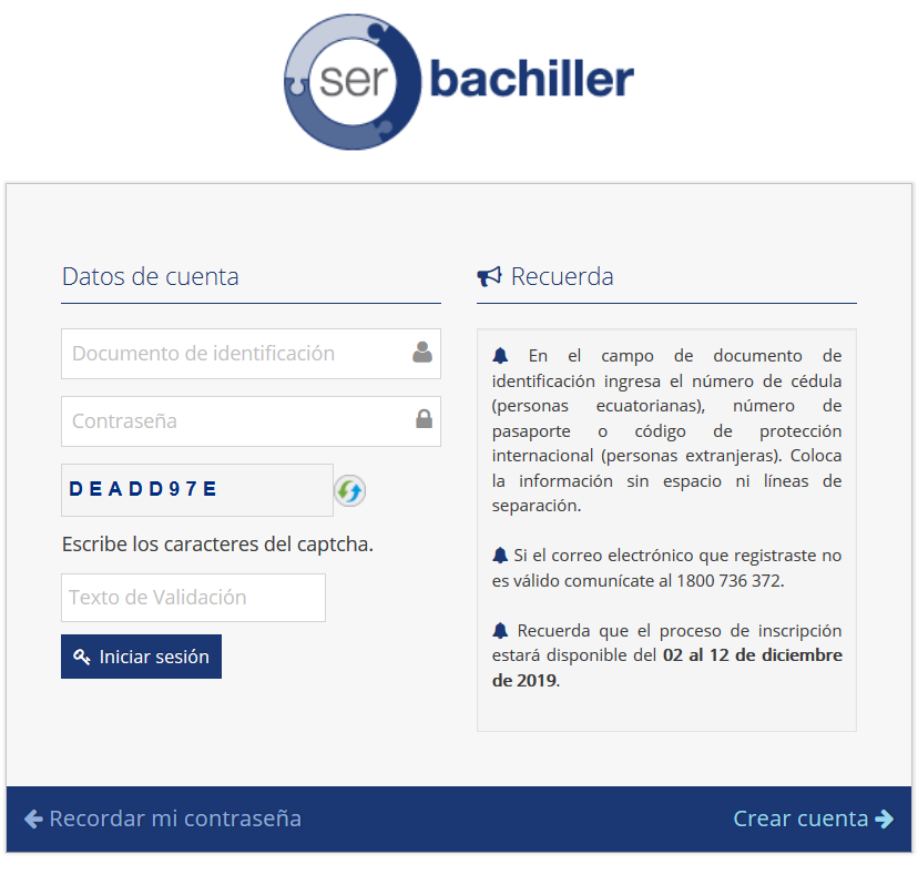 Ser Bachiller 2020 Inscripciones 2019