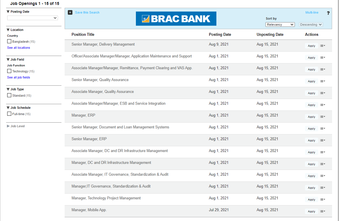 ব্র্যাক ব্যাংক নিয়োগ বিজ্ঞপ্তি ২০২১ - BRAC Bank Circular 2021 - ব্র্যাক ব্যাংক চাকরির খবর ২০২১ - ব্র্যাক ব্যাংক চাকরির খবর ২০২২ - BRAC Bank Circular 2022