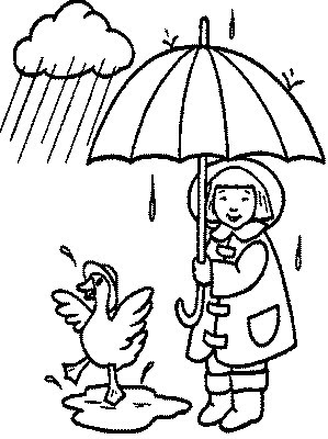 Princess Coloring Sheets on Walking In The Rain   Kids Coloring Pages