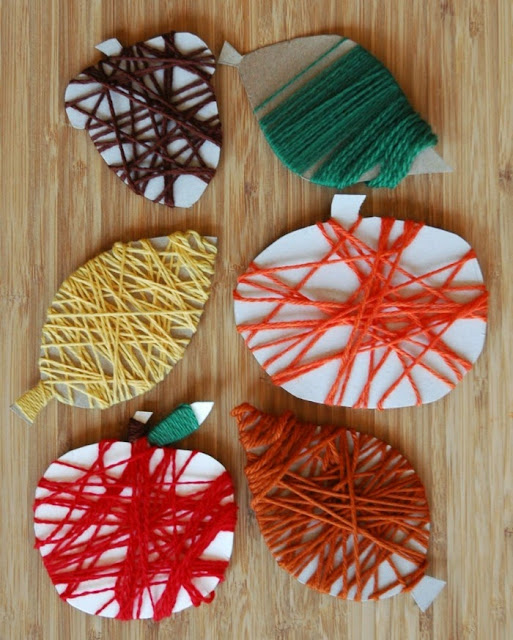 Fine Motor Fall Yarn Wrapping Craft