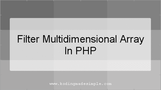 php filter multidimensional array by key value