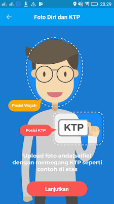 foto selfie di aplikasi Pede Aplkasi Android