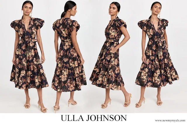 Crown Princess Victoria wore Ulla Johnson Ottilie Floral-print Cotton-poplin Midi Dress