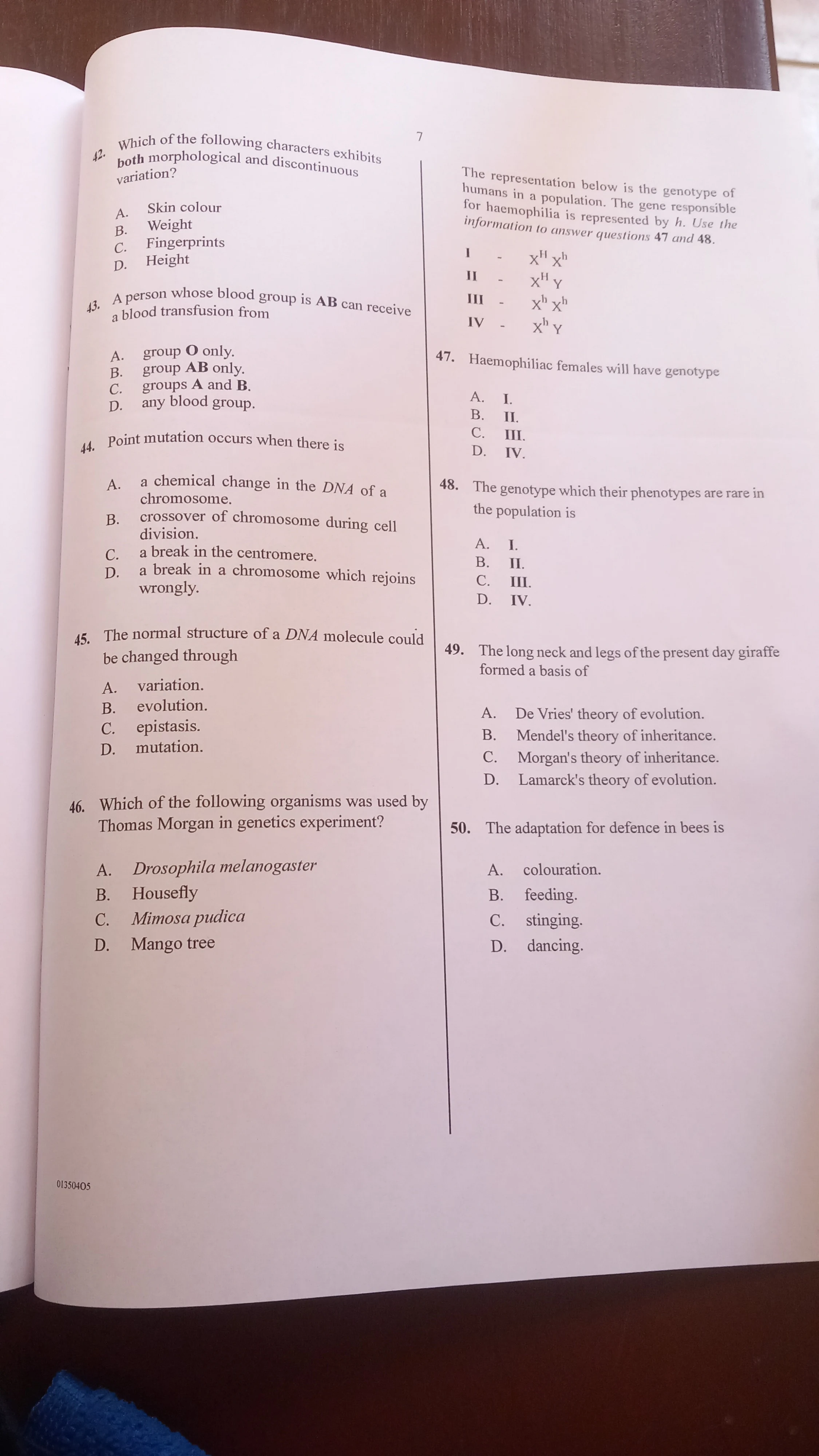WAEC GCE Biology Past Questions And Answers - Objective