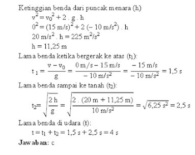 Contoh soal gerak jatuh bebas dan pembahasannya