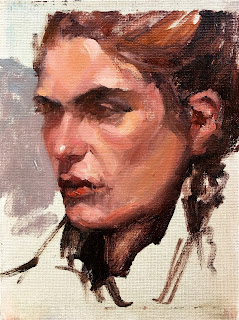 Alla Prima Gesture Portrait Painting in Oil by Heather Lenefsky Art