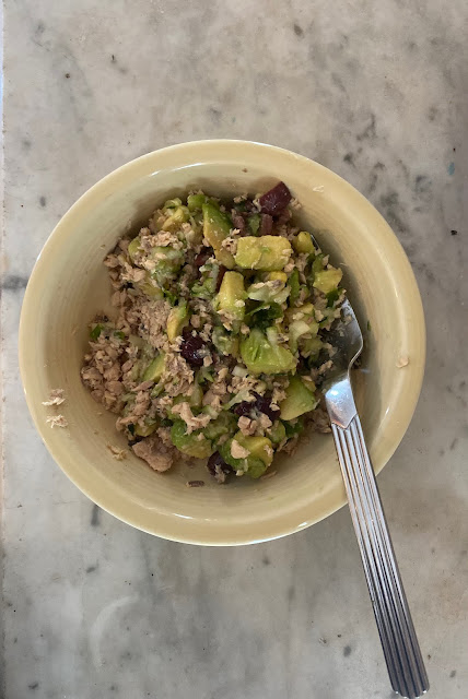 wild caught salmon and zucchini noodle salad