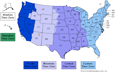 USA Time Zone Map