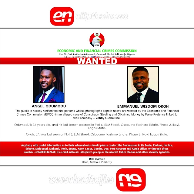 EFCC Declares Two Persons Wanted, See Why
