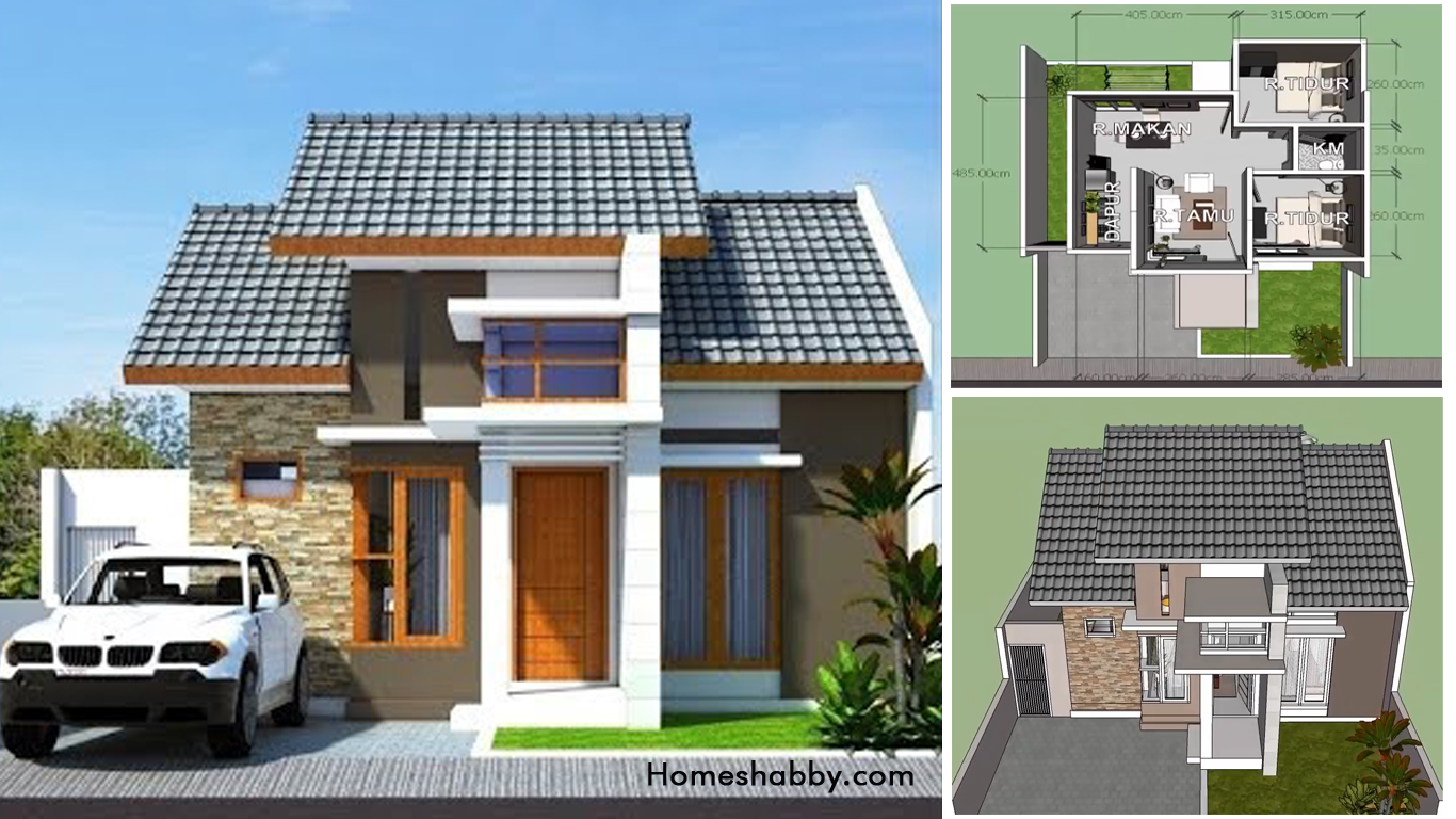  Desain  dan  Denah Rumah  7 x 7 M Beserta RAB  Lengkap Konsep Minimalis Cocok untuk diterapkan di 