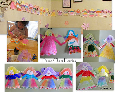 Easy Kids Crafts, easy kids craft fairy wings, Paper Chain Faeries, Flowers, Butterflies