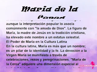 ▷ Significado del nombre Maria de la Cerca