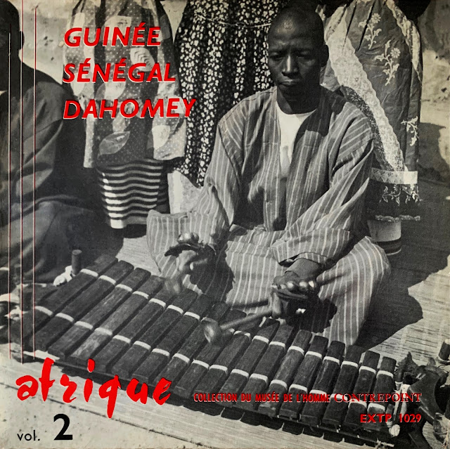 #Guinea #Guinée #Senegal #Sénégal #Benin #1952 IFAN mission #world music #traditional music #African music #musique africaine #Malinke #Kono #Wolof #Fon #balafon #drum # bolon harps # Tidjane Sufi #Gilbert Rouget #vinyl #vintage #45 RPM #7 inch #MusicRepublic