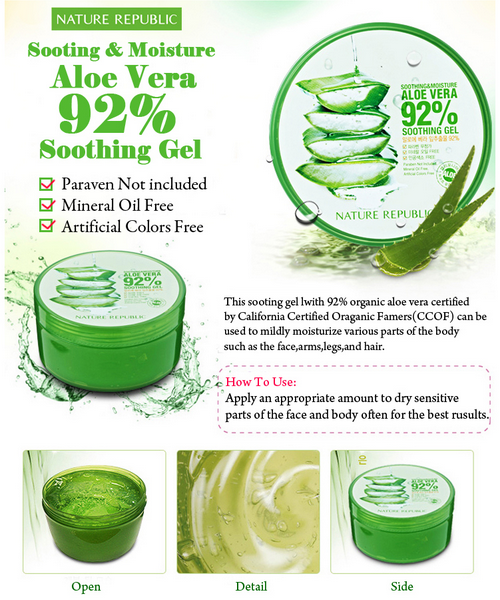 Nature Republic - 92% Aloe Vera Soothing Gel