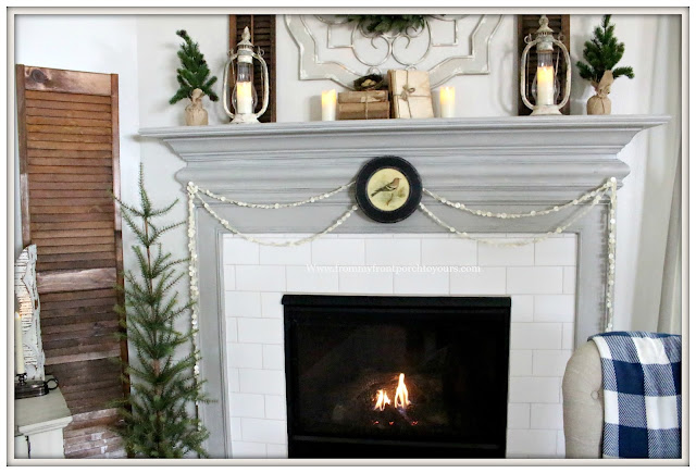 Winter Mantel-French Country-Farmhouse-Cottage-Style-Buffalo Check-From My Front Porch To Yours