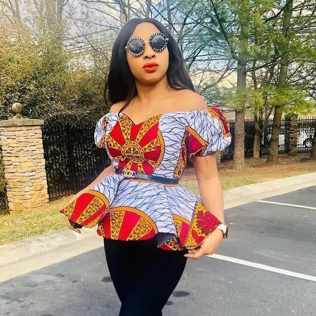 Latest Off-Shoulder Peplum Ankara Tops 2022