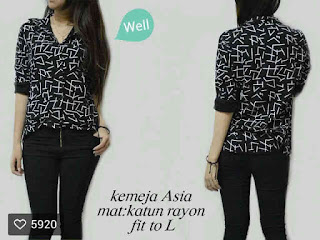 kemeja motif abstrak