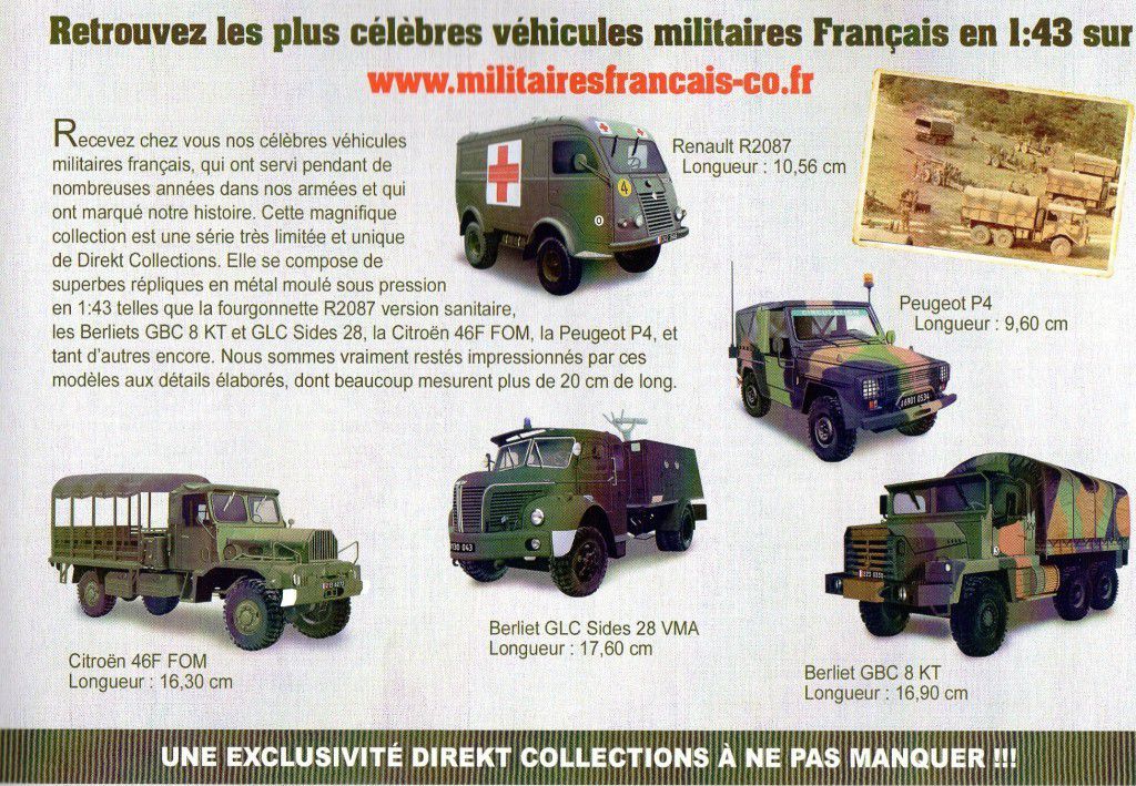 véhicules militaires français 1:43 direkt collections