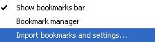 Import Bookmark from Internet Explorer