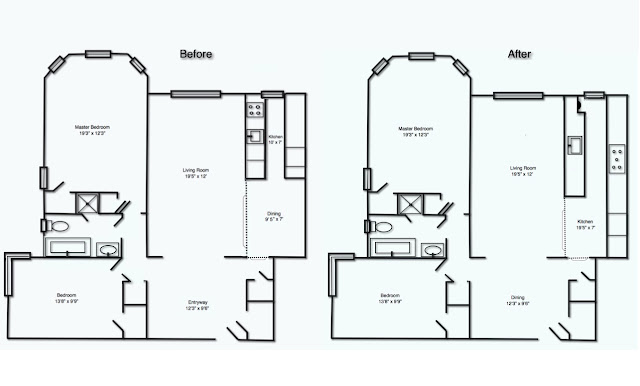 floorplans before and after