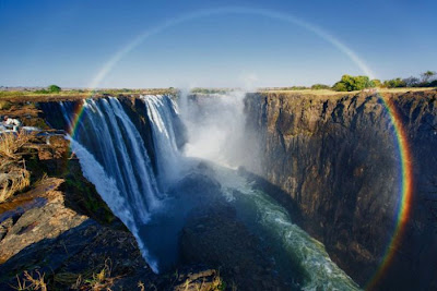 Amazing Double Rainbow Over Victoria Falls  Pictures