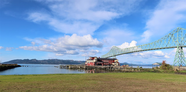 view from Astoria of Astoria-Megler Bridge