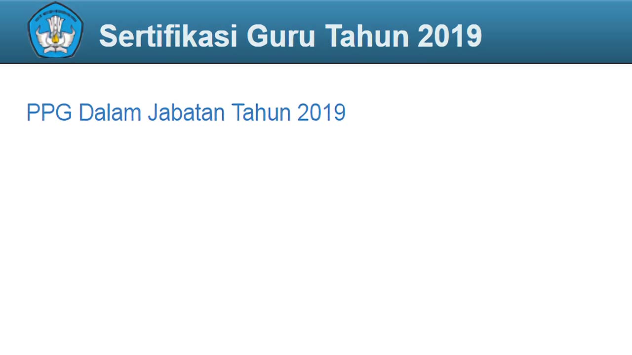 Sertifikasi Guru Dalam Jabatan 2019