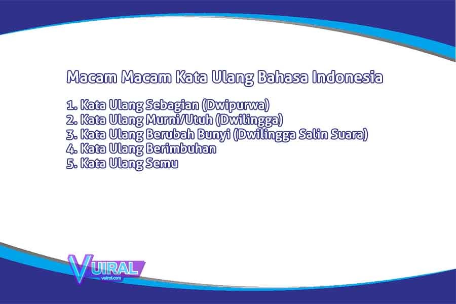 Pengertian Kata Ulang Dan Contoh Kata Ulang Bahasa Indonesia - Vuiral