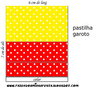 Red, Yellow and Withe Polka Dots Free Printable  Labels.