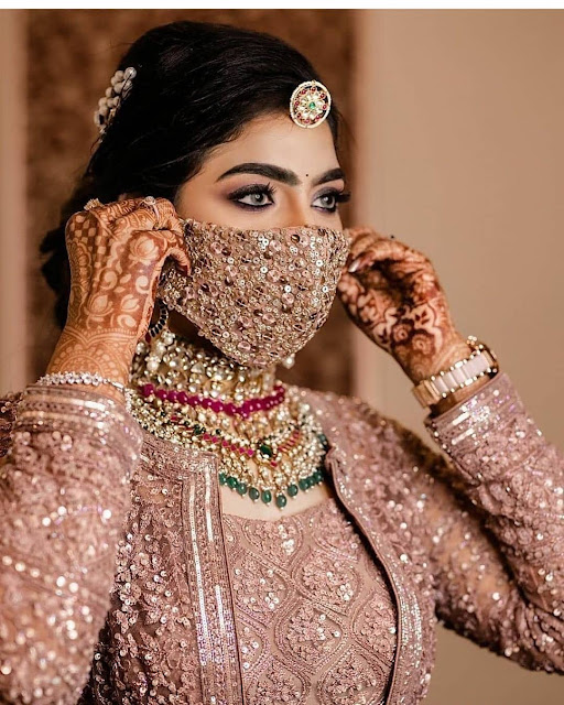 Trendy Fashion Bridal face mask Ideas Design at Wedding - WallpaperDPs