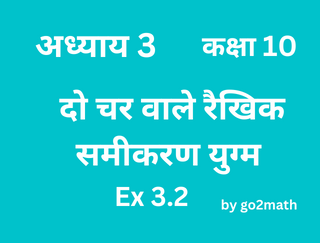 NCERT Solutions For Class 10 Maths Chapter 3 Exercise 3.2 in Hindi
