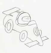 Desenho carrinho de corrida para imprimir e colorir
