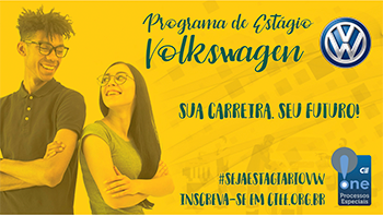 Jovens junto com a chamativa do programa de estágio volkswagen 2019