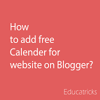 How to add free calender for websites on blogger Image