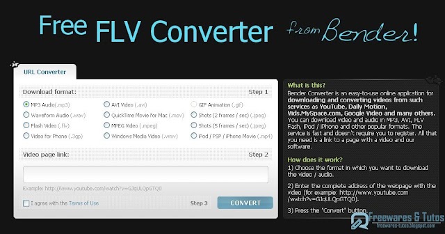 BenderConverter : un service en ligne pour convertir et télécharger les vidéos de Youtube et Cie