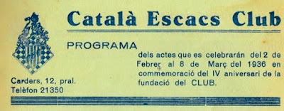 Boletín de 1936 del Català Escacs Club