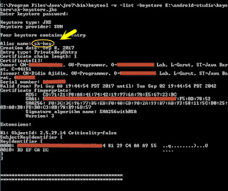 mengetahui nama alias keystore yang lupa